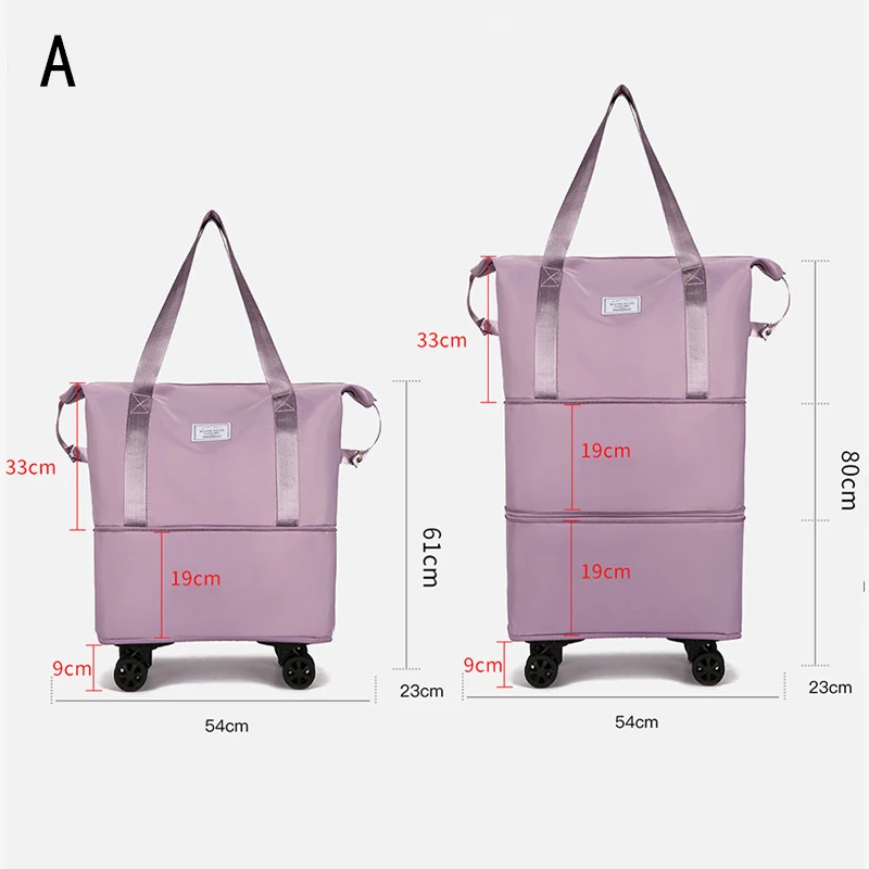 Wheel Travel Bag Dry Wet Separation Luggage Storage Bags Large Capacity Fitness Portable Short Trip Bag Detachable Wheels