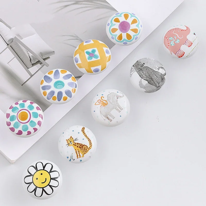 Цельные винтажные керамические дверные ручки для ящика шкафа, шкафа, мебели, дверная ручка