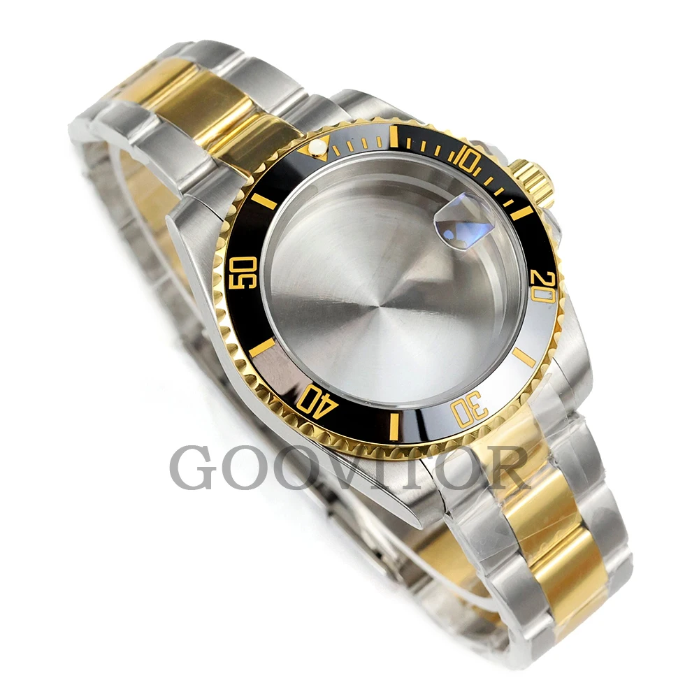 

Золотой, серебряный корпус для часов NH35 40 мм, сталь 316L, сапфировое стекло, водонепроницаемые детали для часов SUB GMT Mod NH34 NH35 NH36 NH38 Механизм