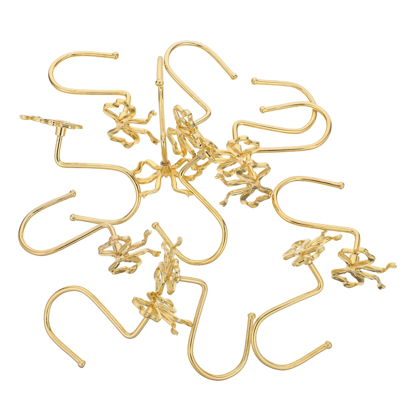 

12Pcs Bow Shower Curtain Hooks Decorative Metal Bowknot Rings for Bathroom Curtains Cute Bow Knot Holders Curtain Rings Decor