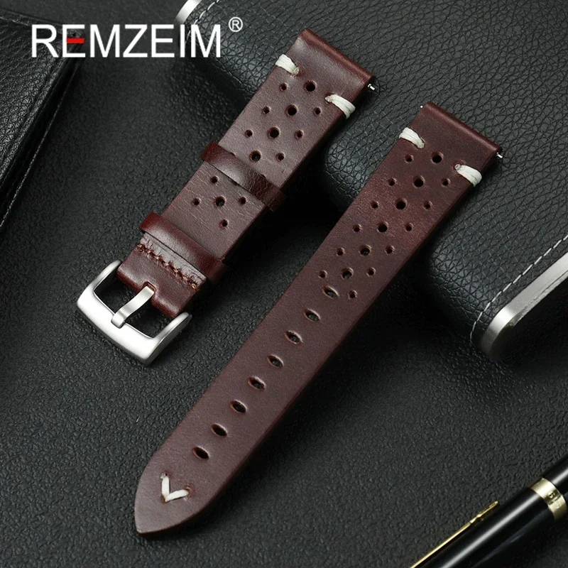 

Cowhide Leather Quick Release Watch Strap 20mm 22mm Replacement Wristband Women Men High-end Genuine Leather Watchbands Bracelet