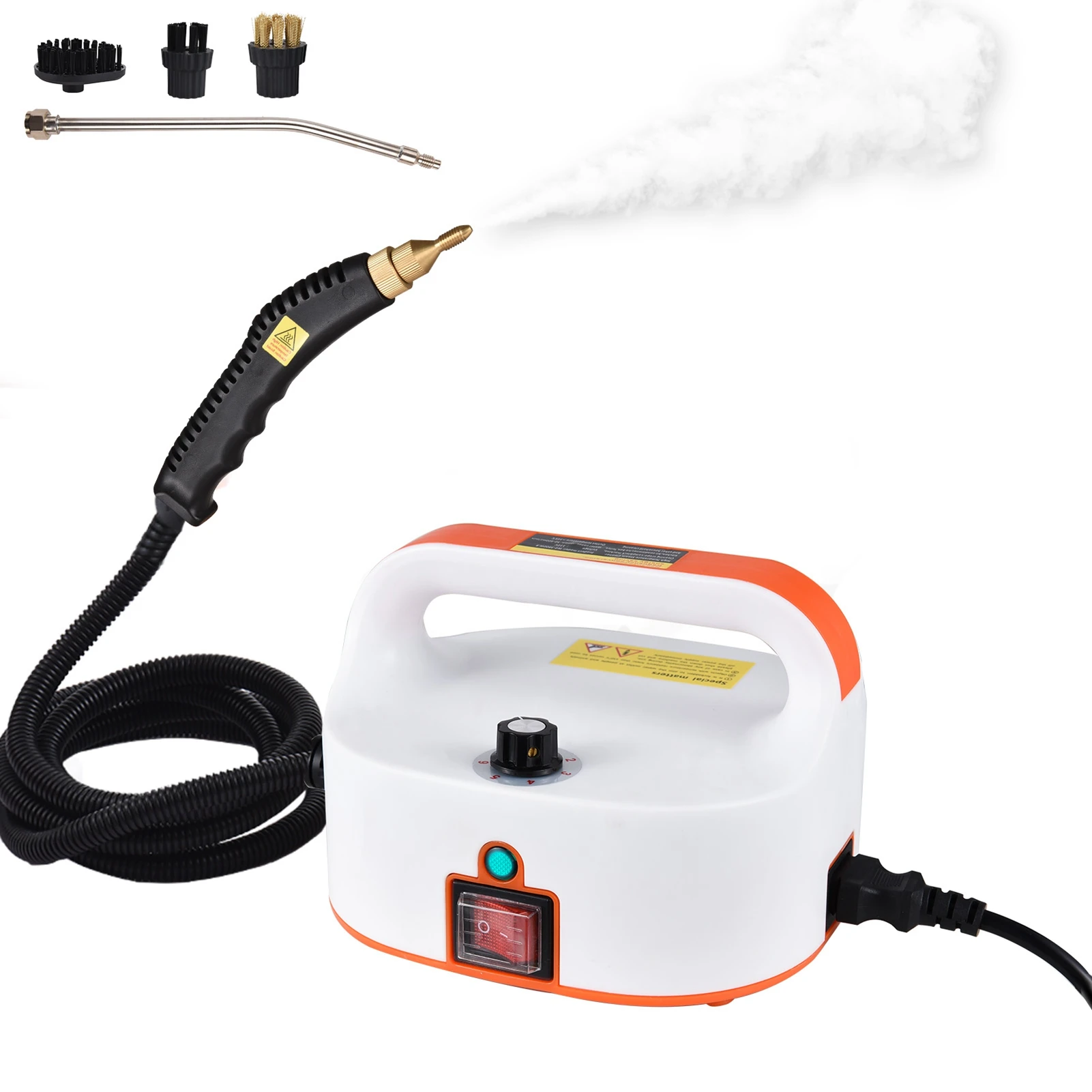 

1500W Portable Steam Cleaner Handheld 3.5Bar High Pressure 50-400ml/min 3 Brush Heads for Kitchen Bath Car Home Deep Cleaning