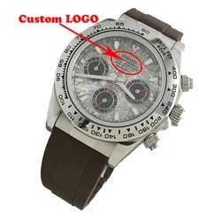 New VK Series 63 Chronograph Men's Sports Watch Three eyes Meteorite Dial Quartz Watch Sapphire Stainless Steel 10Bar Waterproof