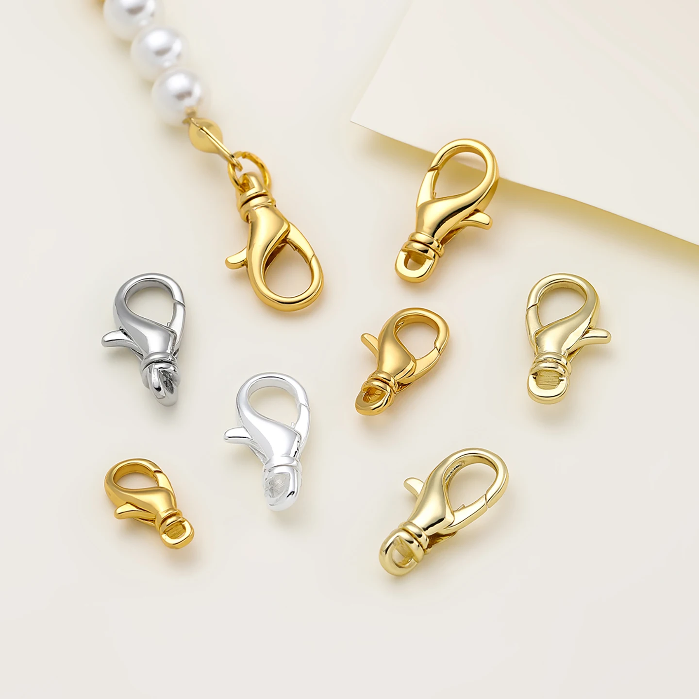 2Pcs 14/18K Gold Rotating Lobster Clasps For Bracelets Necklaces DIY Hooks Chain Closure Accessories For Jewelry Making Findings