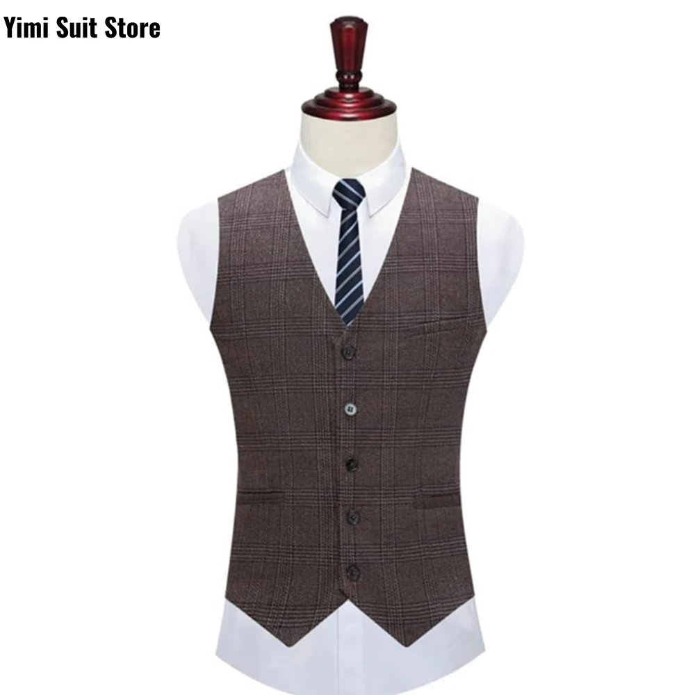 الرجال البدلة مجموعة منقوشة 3 قطع شال التلبيب واحدة الصدر الدعاوى لحفل زفاف العريس الأعمال الزفاف الذكور الملابس سترة سترة بانت #4