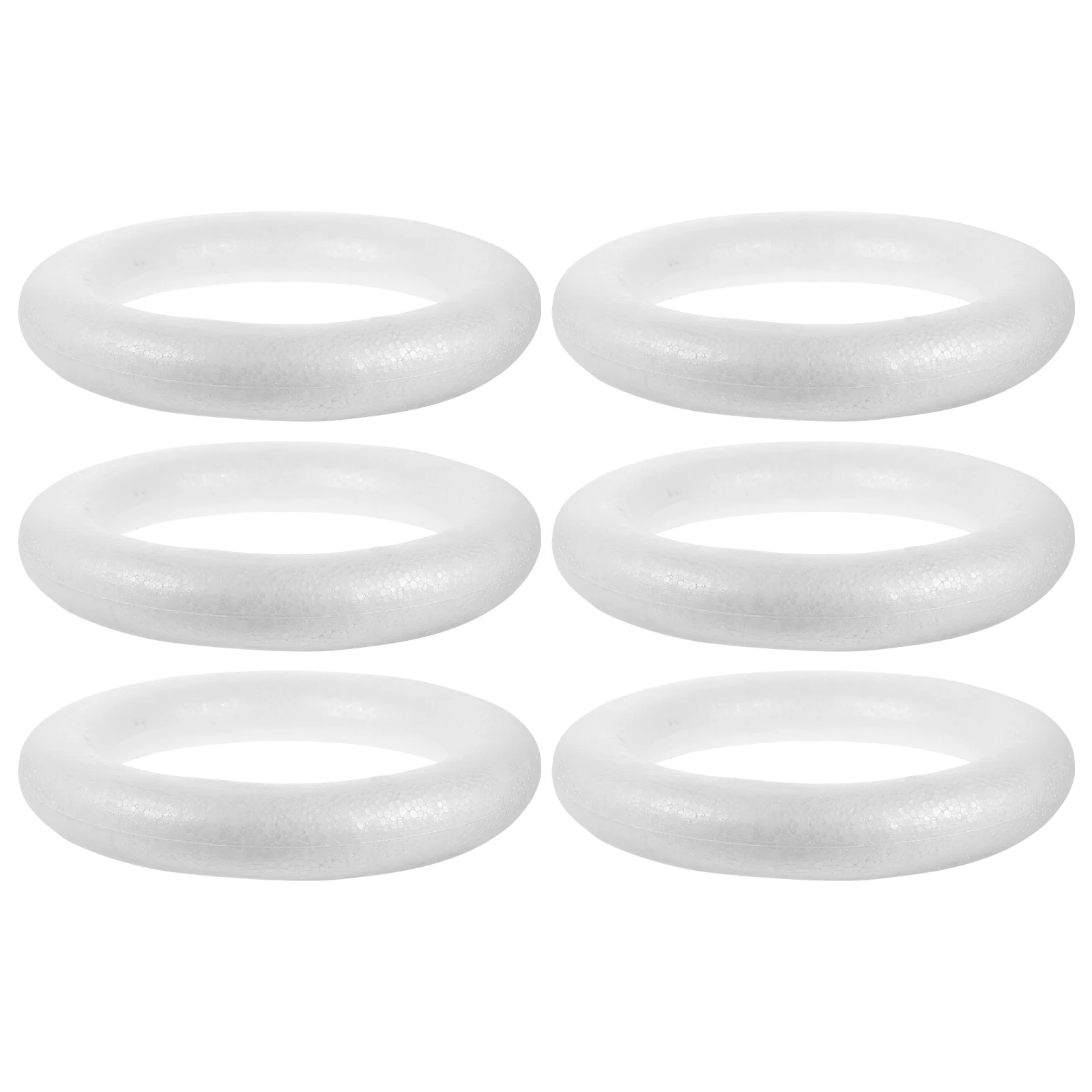

6pcs Foam Wreath Forms Rings Unfinished Diy Ornament For Party Decor Blank Models Painting Art Supplies