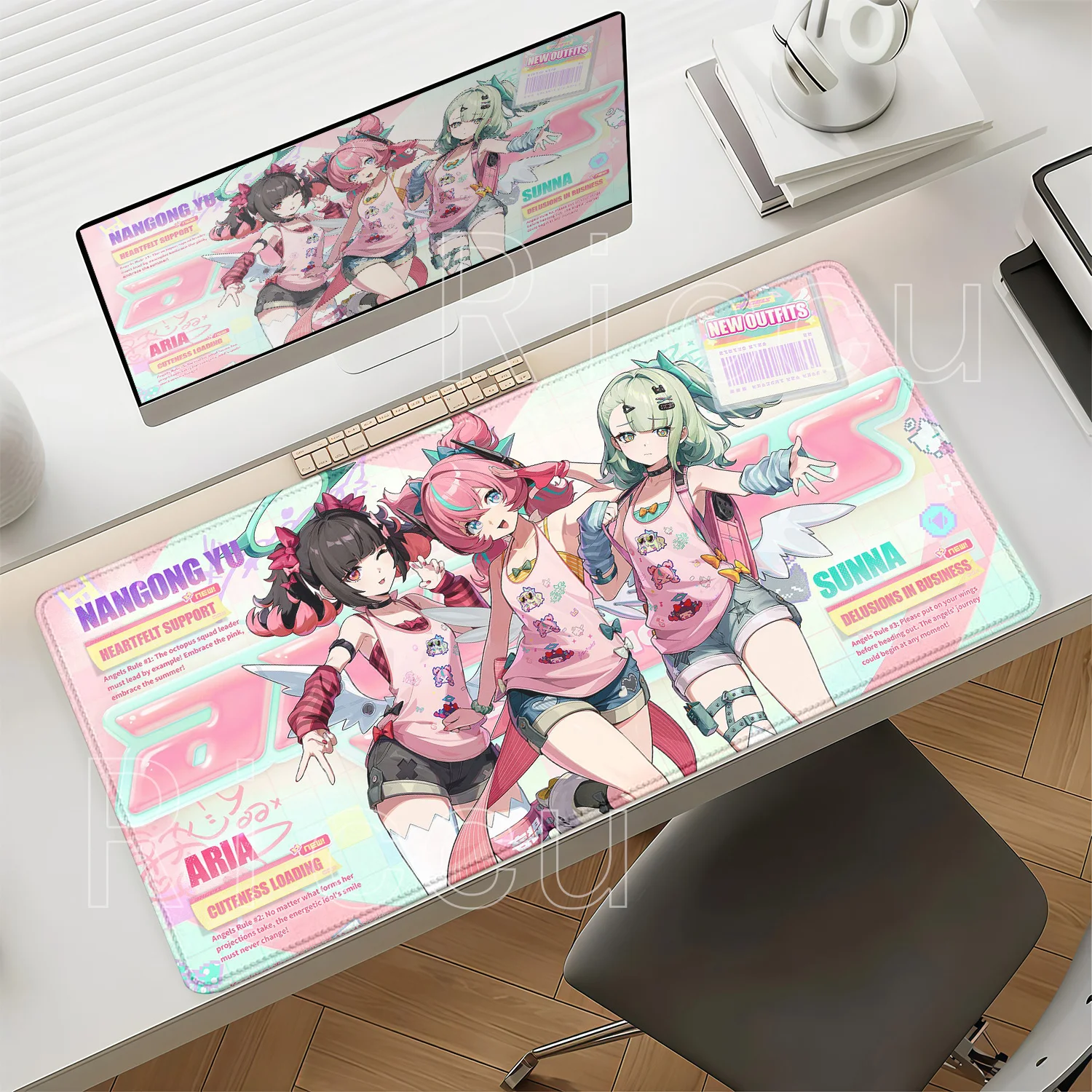 Angels of Delusion AOD Gaming Mouse Pad ZZZ Aria Sunna Nangong Yu‌ PC Mousepad Zenless Zone Zero Anime Girl HD Printing Desk Mat