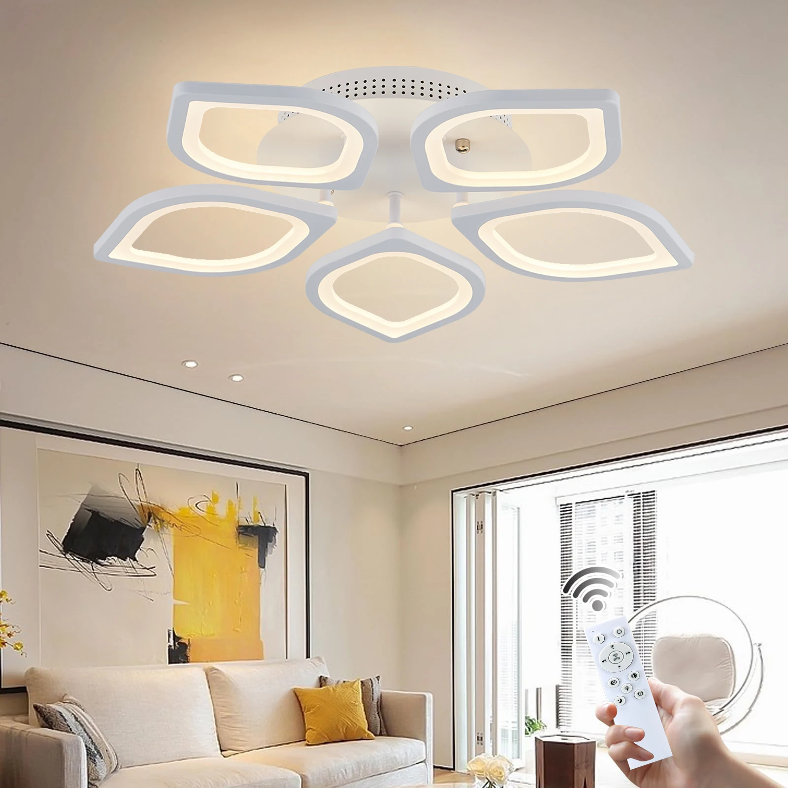 Ceiling lamp LED acrylic chandelier decoration bedroom living room lamp remote control lighting dimming indoor lighting fixtures