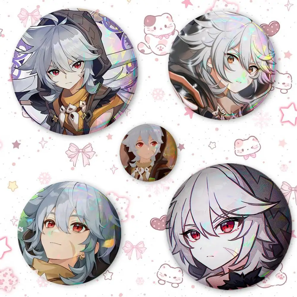 Razor Ge-nshn I-mpact Cute Cool Round Pin Badge Set For Anime Game Music Cartoon Fans Backpack Denim Jacket Hat Decoration