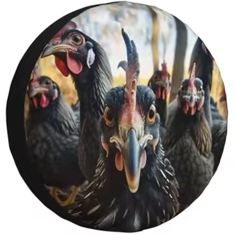Funny Chickens Spare Tire Cover Weatherproof Polyester Universal Protector for SUV Truck