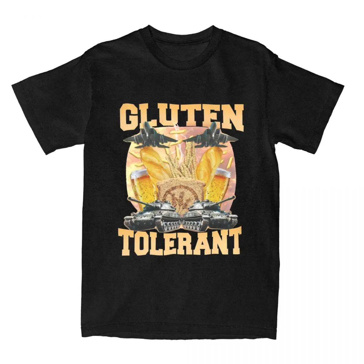 Kreative Gluten Tolerant Lustige Meme T Shirt Männer Frauen Reine Baumwolle Weizen Brot Bier T-shirt Einzigartige Kleidung