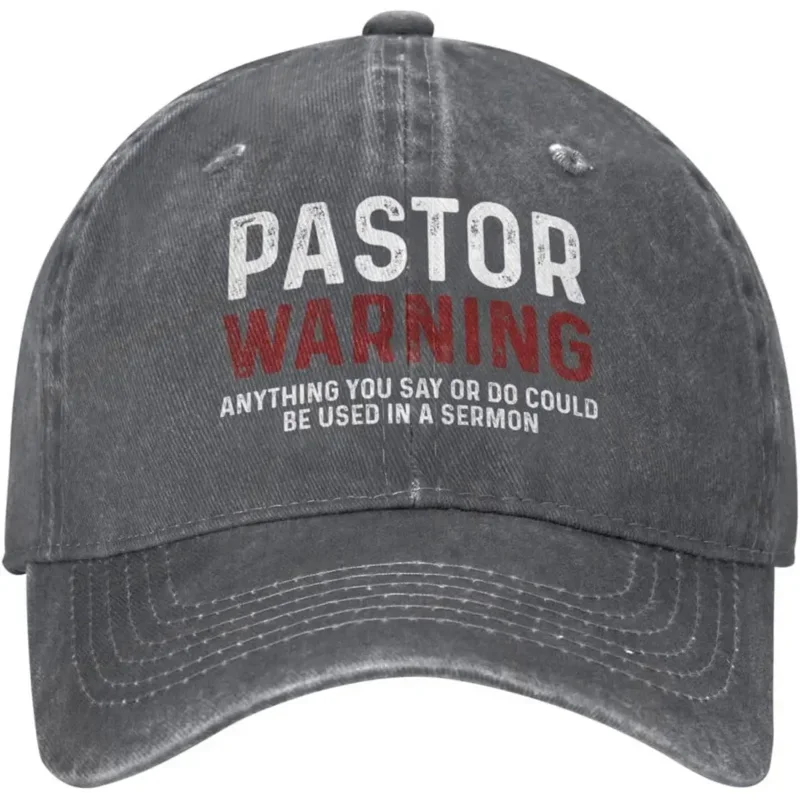 

Y2K Funny Pastor Warning Anything You Say Hat Men Baseball Fashionable Caps