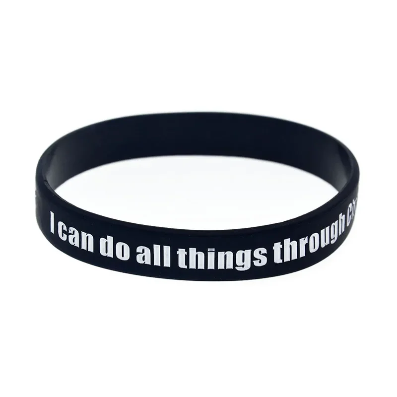 50 Pcs Jesus Silicone Rubber Wristband I can do all things through christ who strengthens me