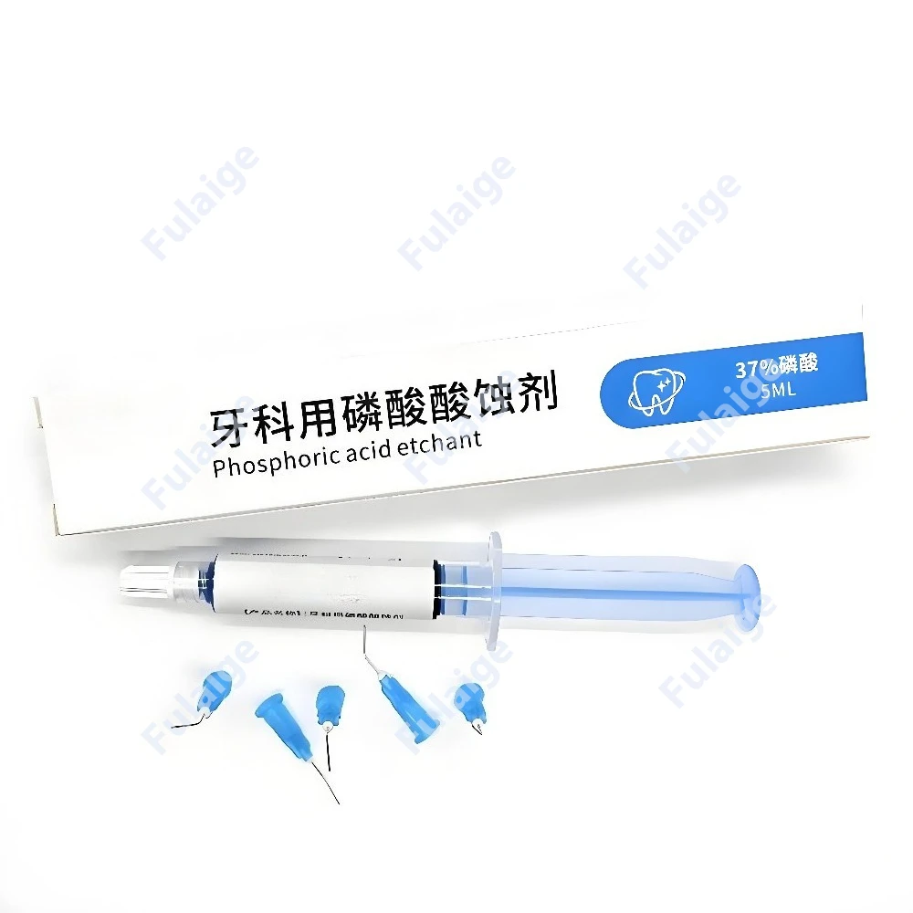 Acid Etchant 37% Phosphoric Dental Materials Teeth Etching Gel Cleaning Adhesive+5pcs Tips Bonding Glue Flowable Agent 5ml