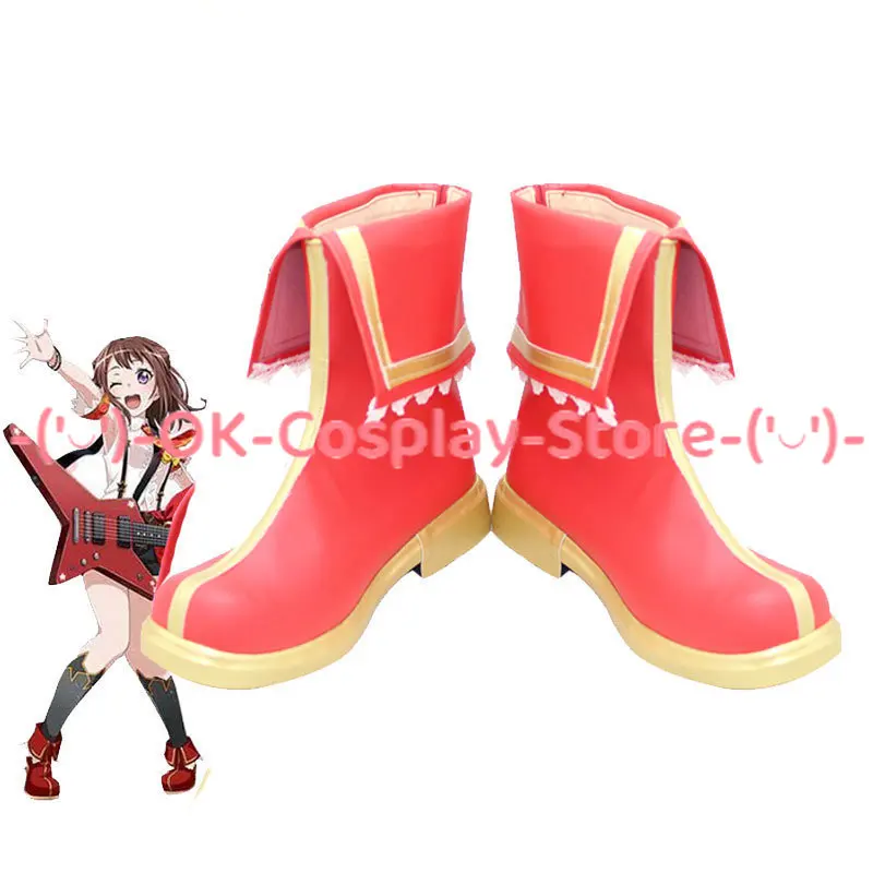 

Toyama Kasumi Cosplay Shoes Anime BanG Dream Cosplay Props PU Shoes Halloween Carnival Boots Custom Made