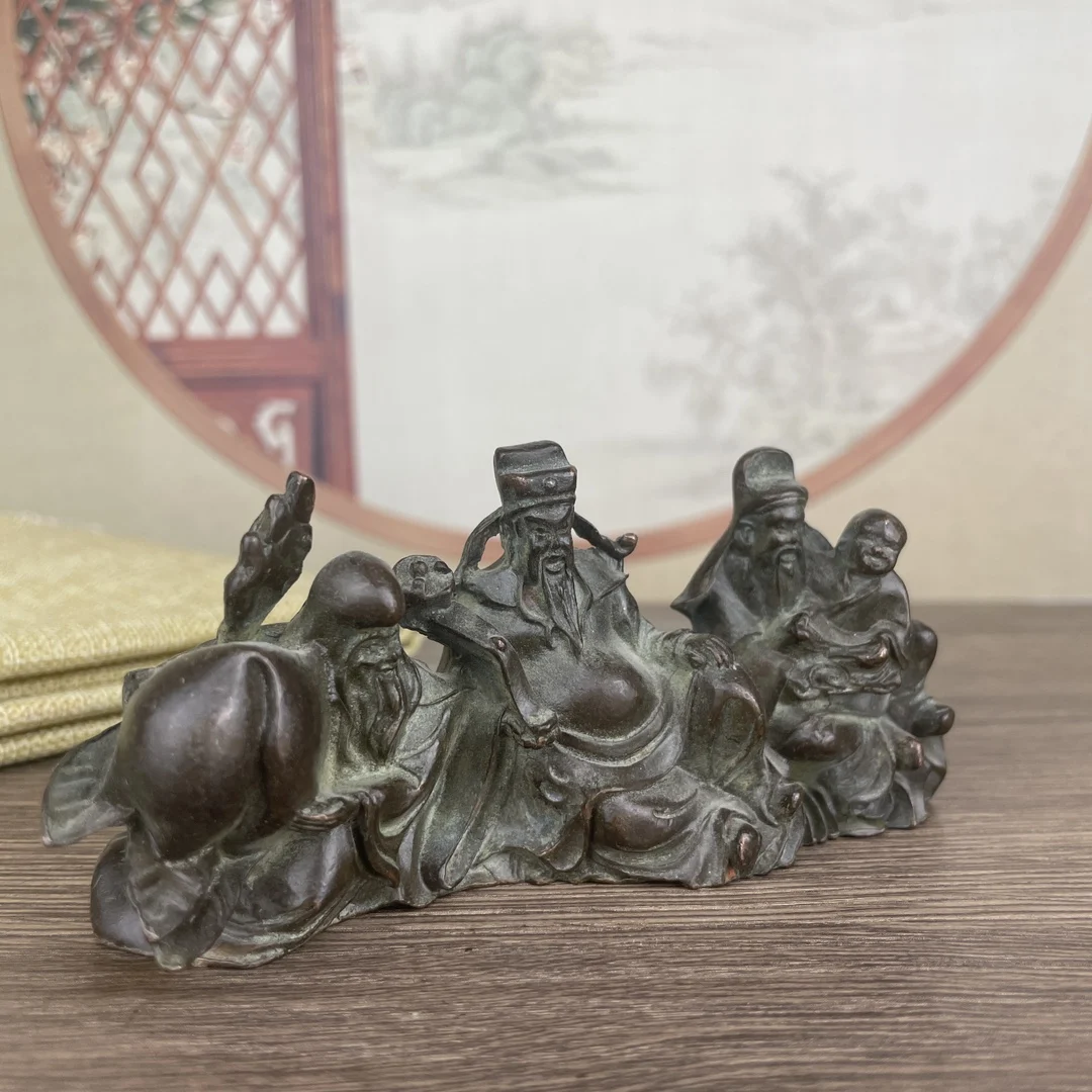 Statue of Blessings from the Three Immortals of Wealth, Prosperity, and Longevity Approximately 11.8 centimeters in length, 3.7