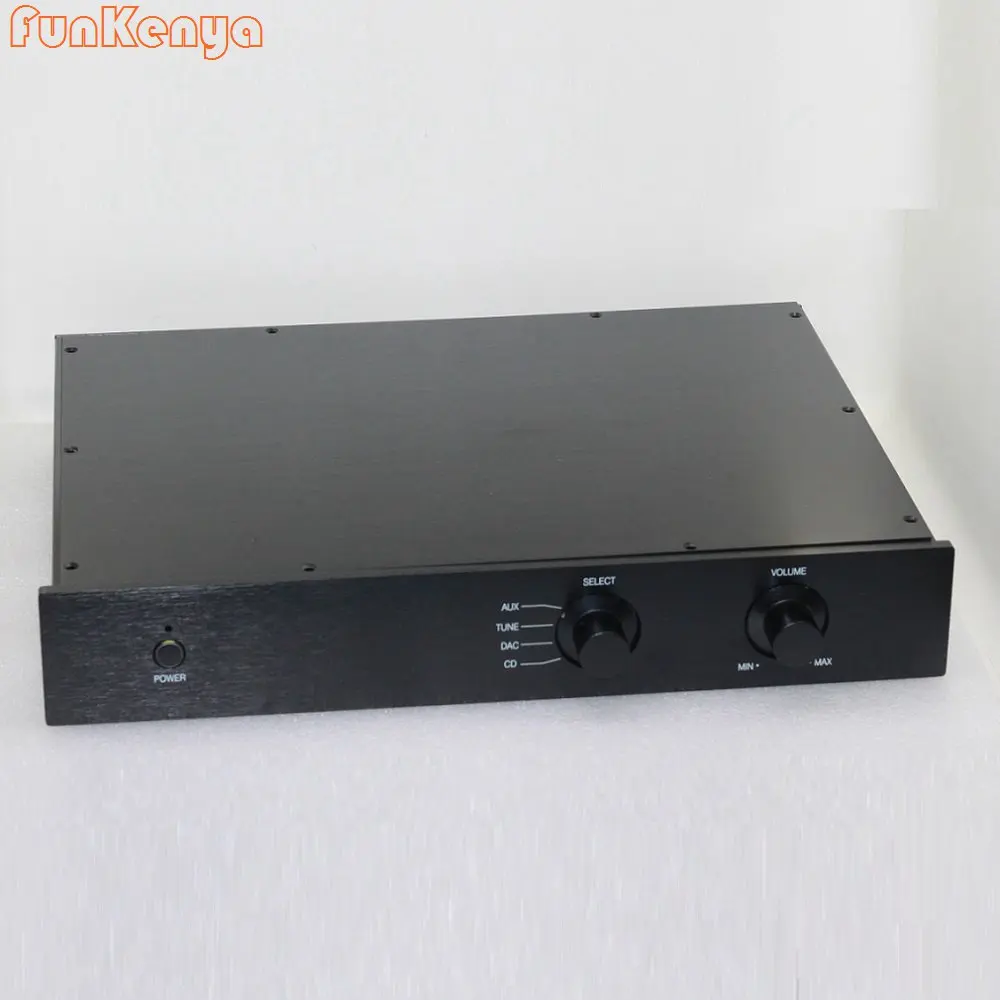 425X70X313mm Anodizing Aluminum Case Preamp Tube Amplifier Chassis Transformer Enclosure Dual Control DAC Decoder Shell Rear Box