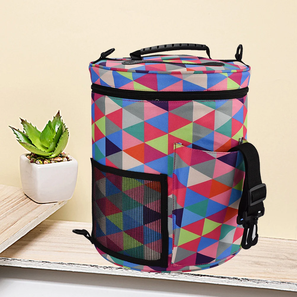 

Colorful Round Wool Storage Bag Large DIY Crochet Yarn Organizer Holder Protecting Wool Prevent Tangling Crochet Storage
