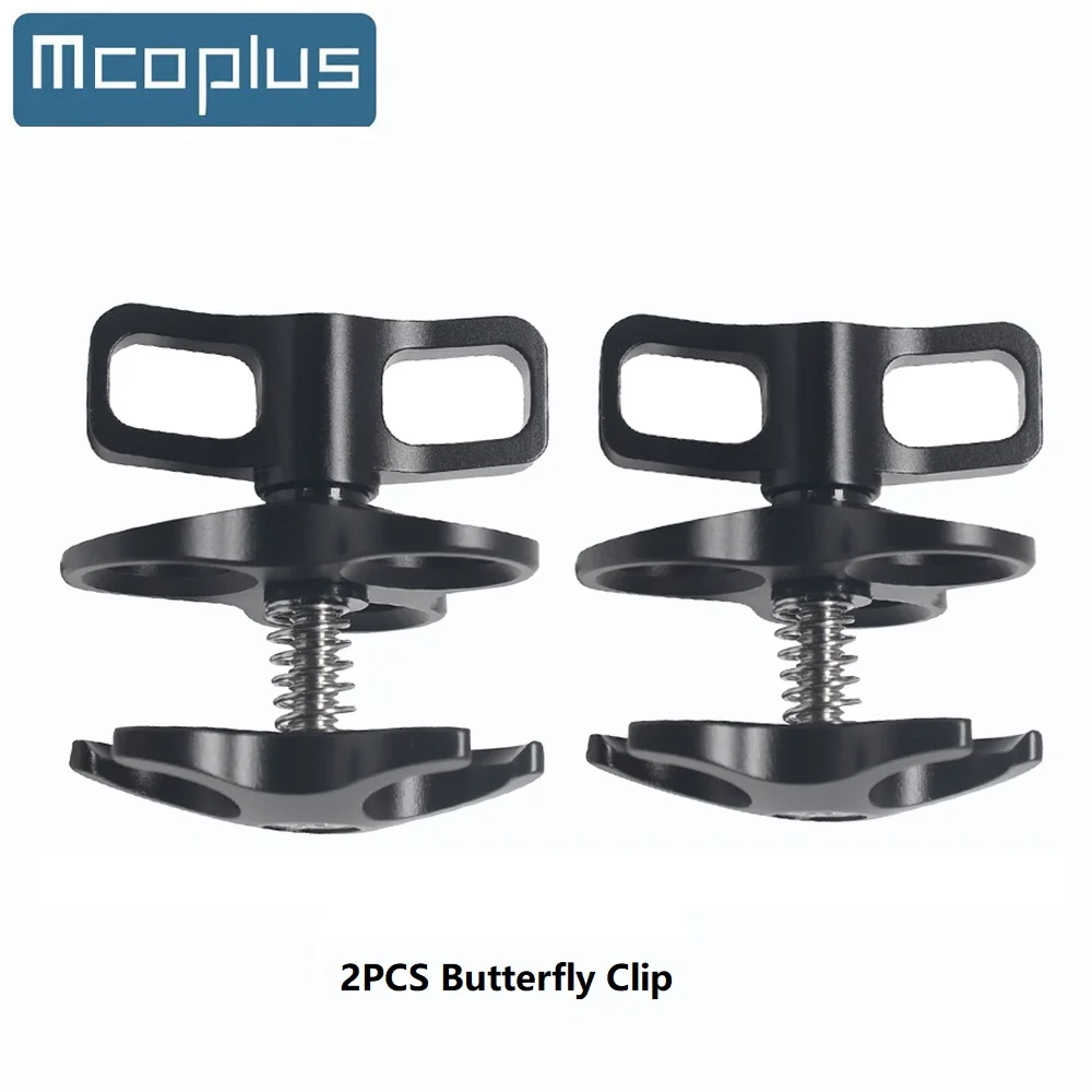 Mcoplus Butterfly Clip Diving Essential Accessory Ball Arm Clamp Three Cut Out Hole Lighting Arm System Fixed Mount Waterproof