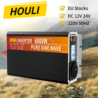 HOULI inverter 24v 220v pure sine wave 6000W 5000W 4000W 3000W dc to ac inverters trasformatore 12v 220 auto convertisseur