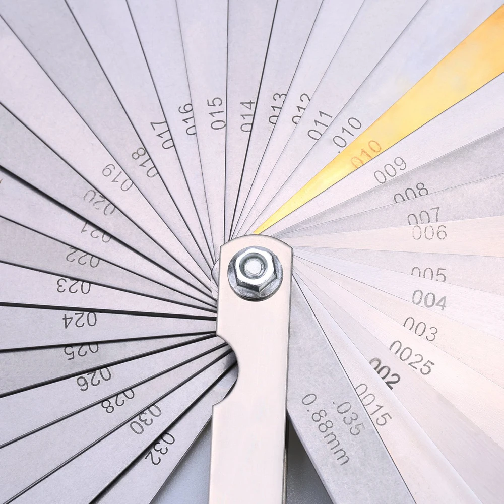 32-лезвийный набор щупов из нержавеющей стали с двойной маркировкой, метрический и стандартный измеритель толщины клапана SAE, инструмент для измерения зазора