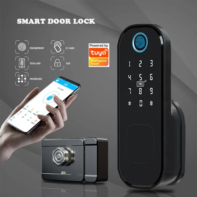 

Fingerprint Remote Control Outdoor Door Electronic Gate Lock Bluetooth TUYA TTLock APP Password IC Card Keyless Smart Door Lock