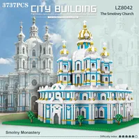 3737PCS Smolny Church Model Building Blocks World Famous Attractions Architectural Street View Bricks Kids DIY Toys Holiday Gift