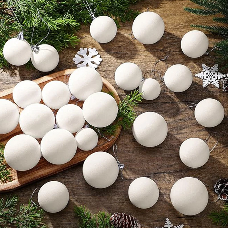 

6Pcs 4/5/6/7CM White Rainbow Foam Balls Christmas Tree Hanging Pendant Ornaments Home Party Decor New Year Gifts 2025 Navidad
