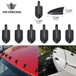UV-protected & weatherproof 6pcs Black Car EVO-Style PP Roof Shark Fins Spoiler Wing Kit Vortex Generator PQY-WSS11