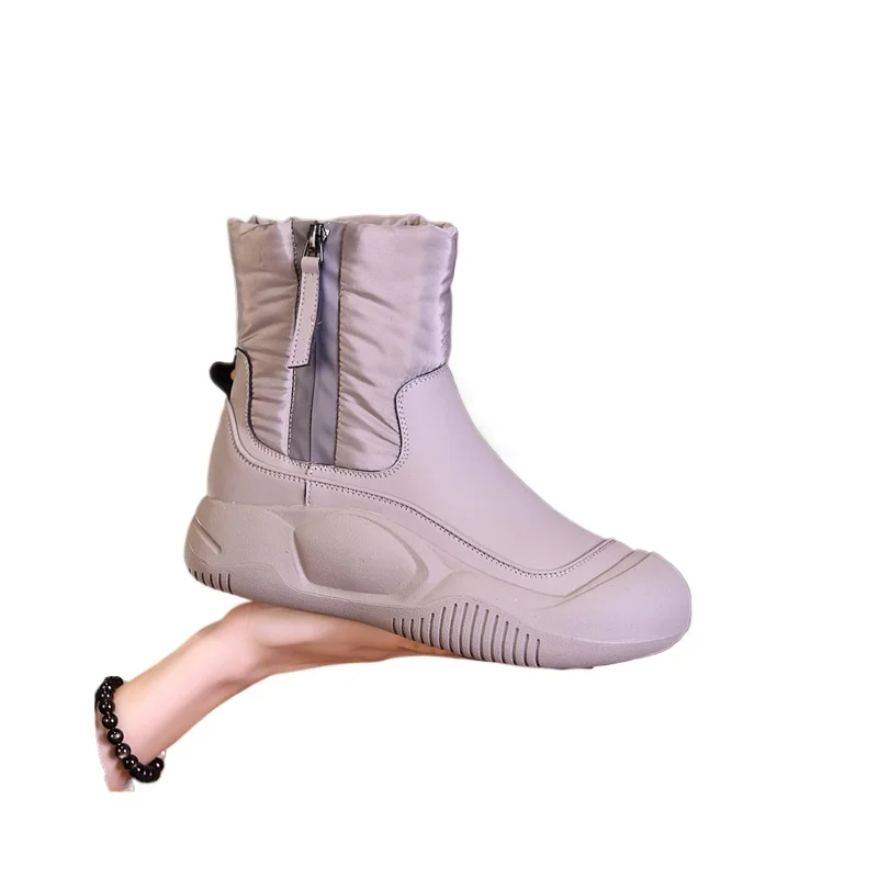 Fleece Thickened Boots Autumn Winter Height-increased Snow Boots New Women Winter Shoes Waterproof Short Boots and Cotton Shoes