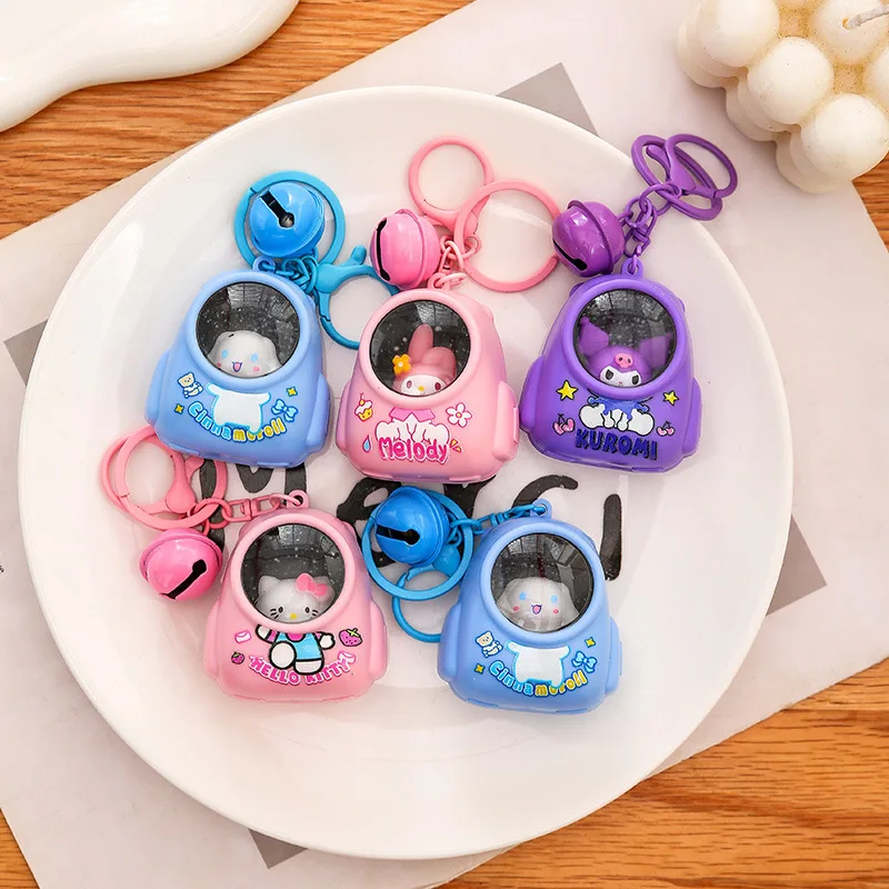 

Japanese Sanrio Cartoon Kuromi Luminous Keychain Kawaii Hello Kitty MyMelody Backpack Pendant Creative Children's Festival Gift