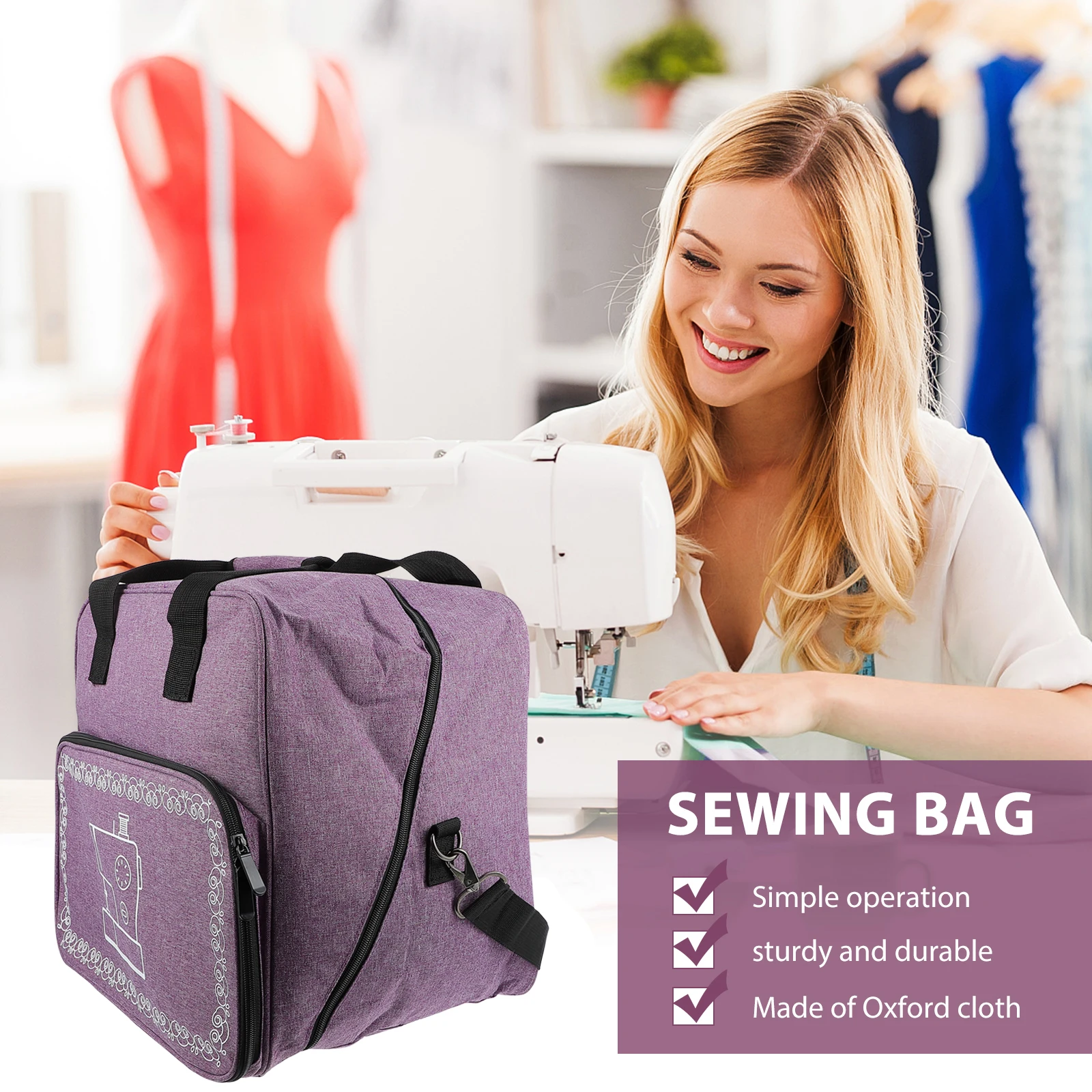 

Sewing Machine Bag Travel Tote Bags Small Storage Carrying Oxford Cloth Case Halloween