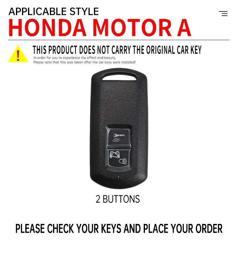Metal +silicone Car key case cover shell For Honda motorcycle VARIO PCX160 PCX150 XADV750 VISION SH350 SH300 2Button Accessories