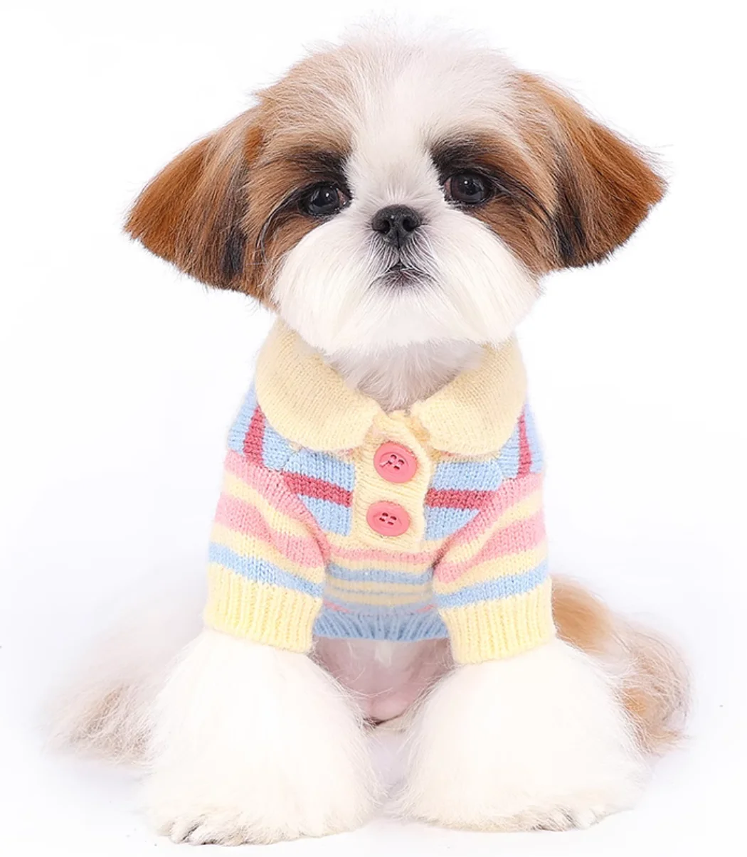 Plush Monochromatic Sweater for Small Dogs, Pet Clothes, Base Coat, Puppy Clothes, Little Dog Clothing, Autumn and Winter
