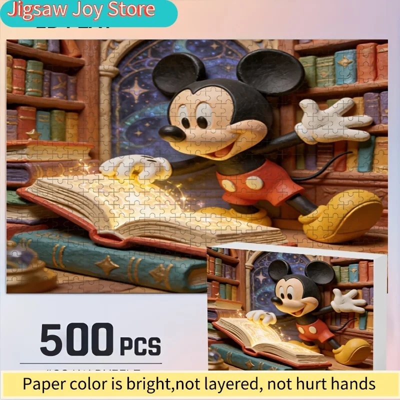 

2D плоский пазл с принтом Дисней: Стич и Микки Маус, 2D плоская головоломка, развивающая мышление, для взрослых, идеальный подарок для любимых людей.