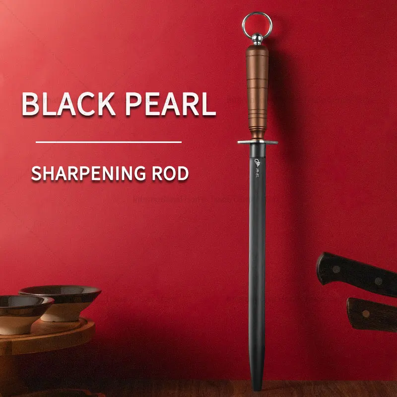Special for butchers Premium Black Steel Sharpening Rod household quick sharpening kitchen knives professional sharpening stone