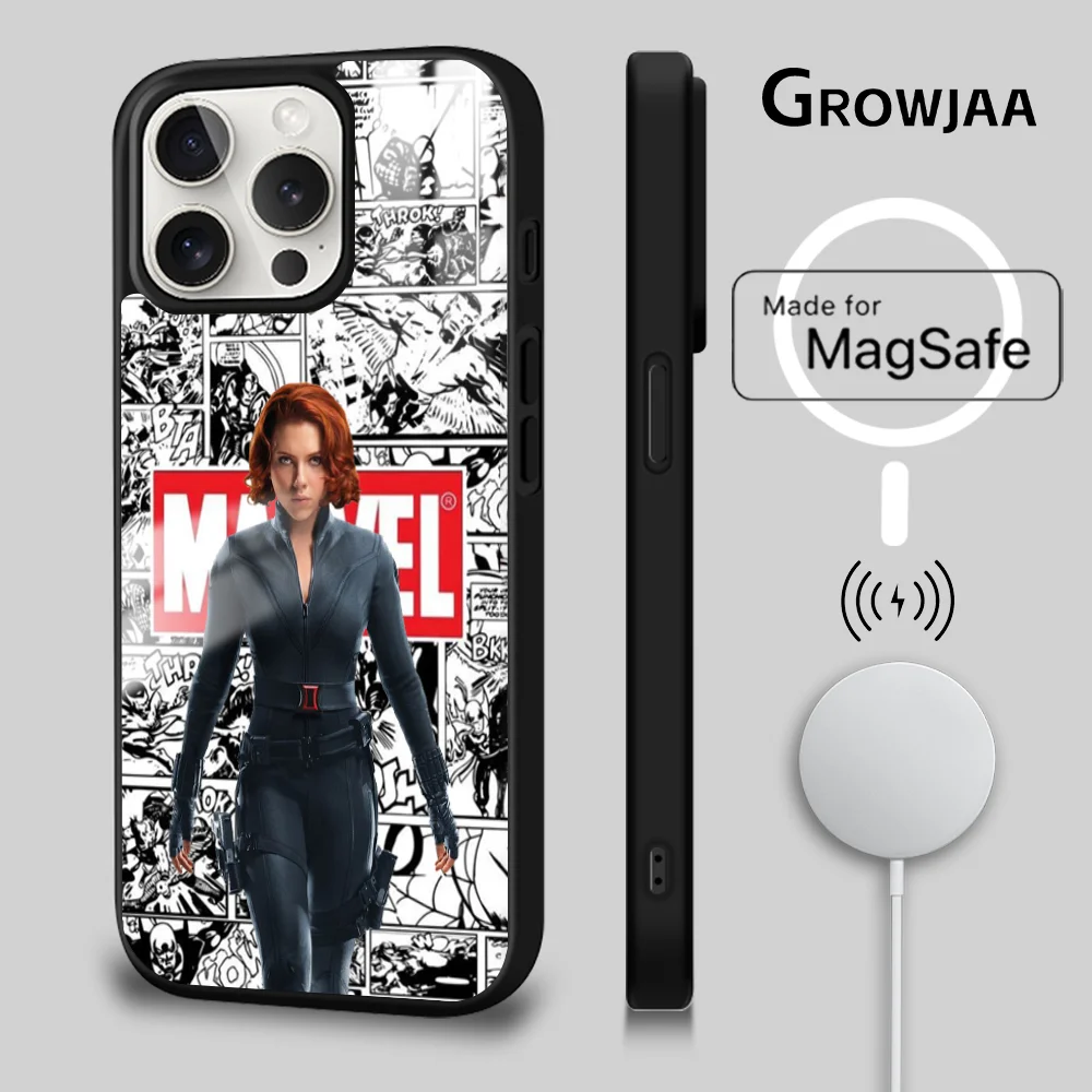 Hawkeye Black widow Cool Phone Case For iPhone 16 15 14 13 12 11 Pro Max Plus Mini Magsafe Mirror Wireless Magnetic Cover