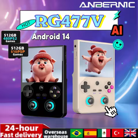 Anbernic RG 477V RG477V Handheld Game Console 4.7" HD LTPS In-Cell Screen Dimensity 8300 Android 14 Support AI 5500mAh WiFi PS2