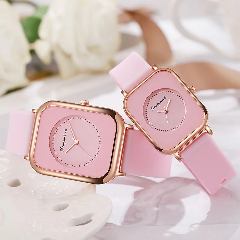 Couple Watches Woman Luxury Lover's Quartz Watch Student Rectangl Casual Jelly Silicone Watches For Gifts Women Relogio Feminino