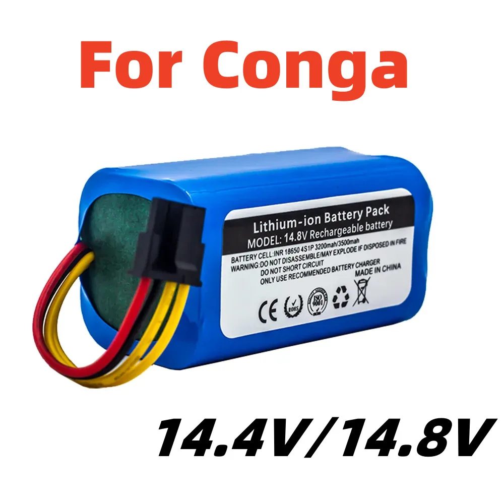 

VAKAUMUS Battery For Conga, 14.8V2600mAh/3200mAh/3500mAh 1290, 1390, 1490, 1590, Aspirateur Gen Deluxe, Echo 520 lifepo4