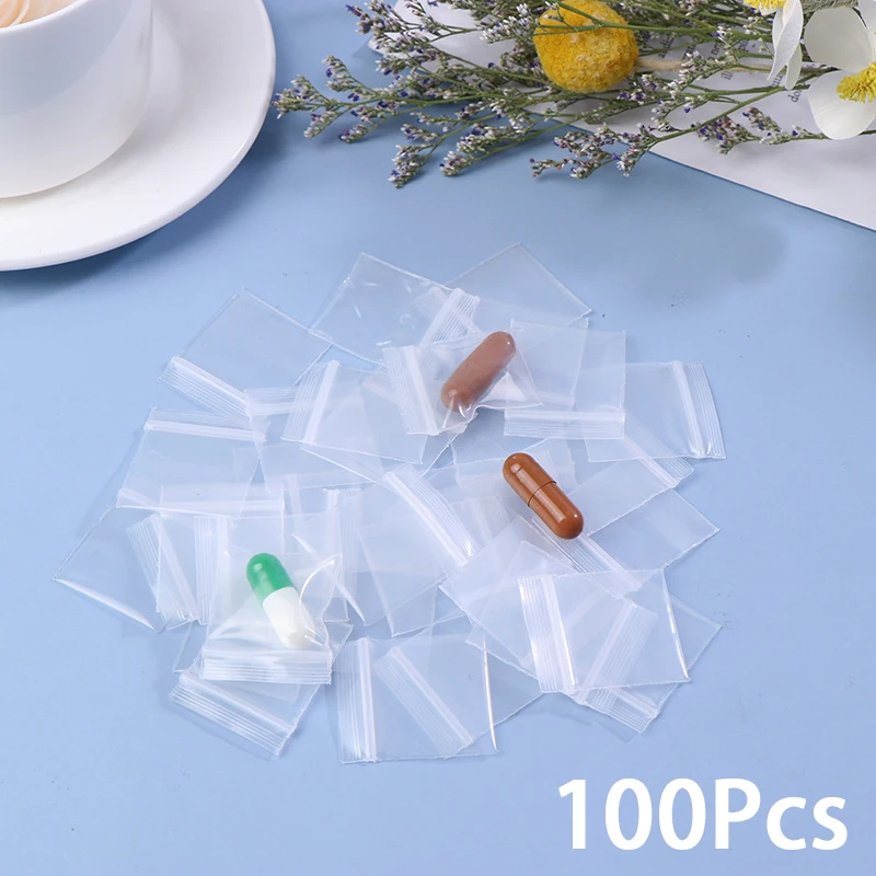 

100PCS PE Plastic Packaging Bags Zip Lock Bag Pill Packaging Pouches New Mini Zip Lock Bags Zipper Bag Ziplock Bag 2.5x3cm