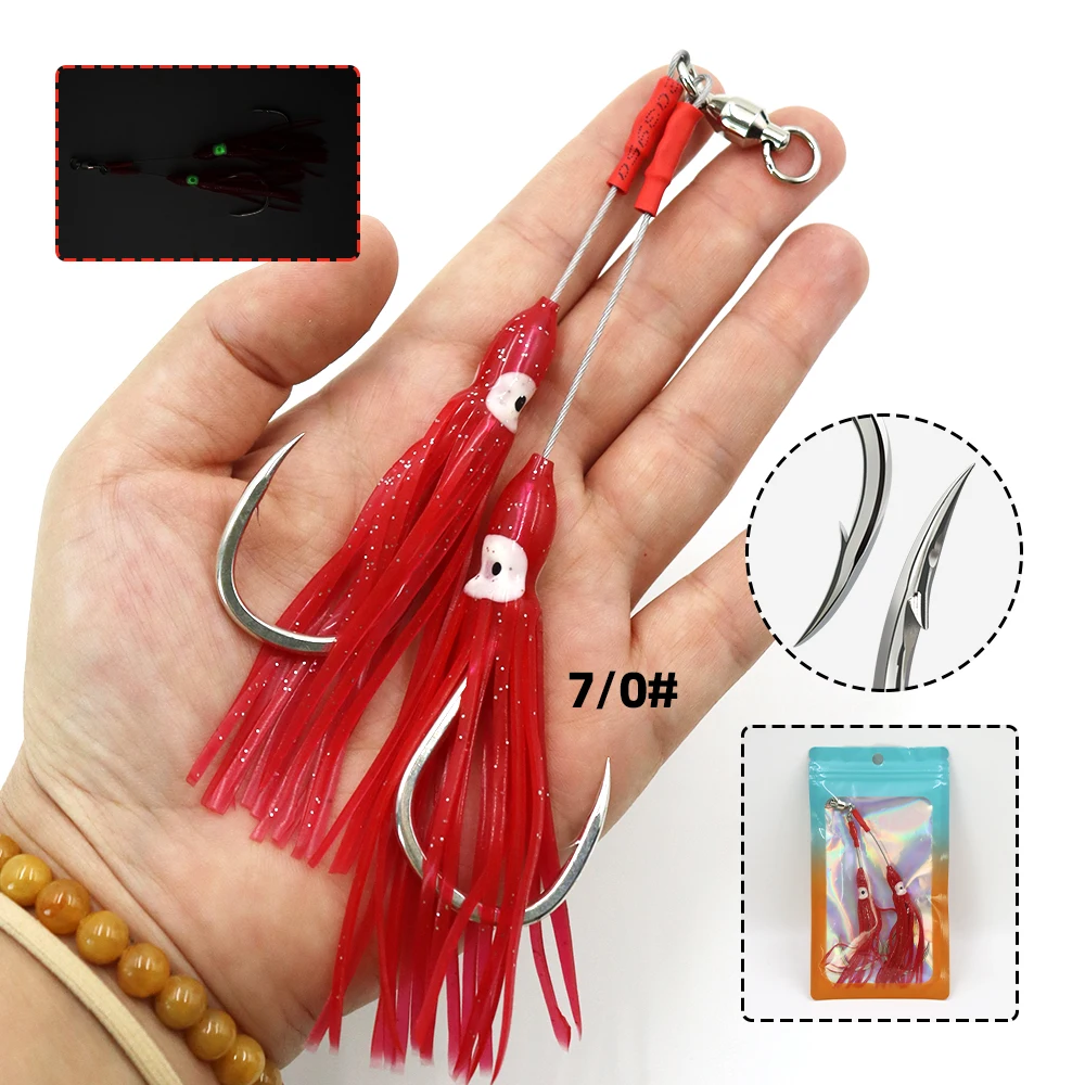 ZYZHE 1 Stück JIG Assist-Haken 49 Stränge Stahlschnur BKK 8062 Haken Hochfeste Meeresfischerei JIG Kunstköder Assist-Haken – Detail 5