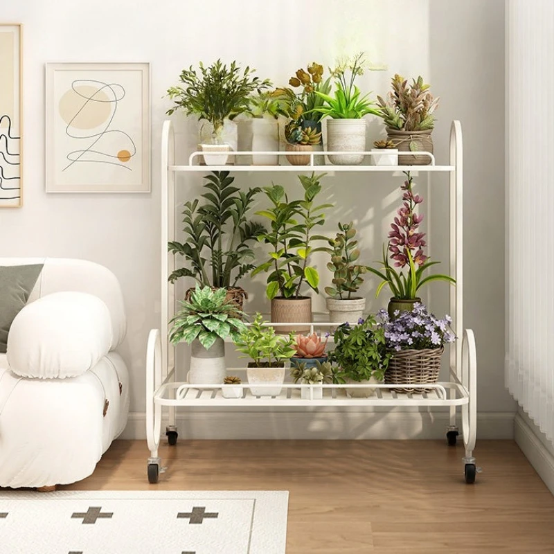 

practical Balcony plant stand Cream wind white ladder plant stand indoor lightweight estante alto para plantas Garden furniture