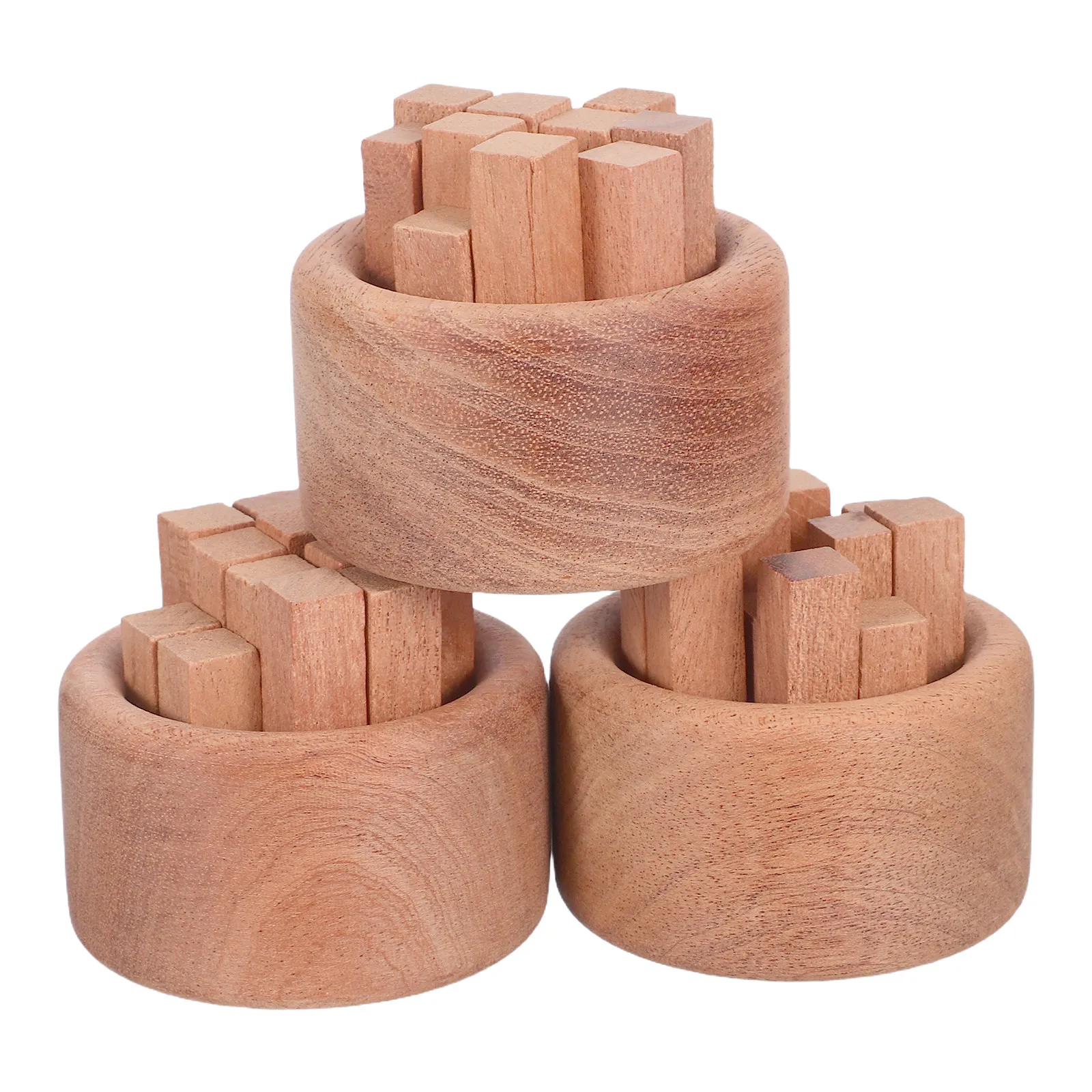 3Pcs Wooden Essential Oil Diffuser Mini Round Air Infuser for Bedroom Bathroom Yoga Room Portable Fragrance Diffuser Waterless