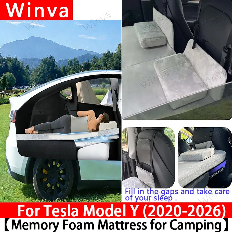 

Матрас для кемпинга для Tesla Model Y Juniper 2025-2026, складная автомобильная кровать из пены с эффектом памяти для путешествий и хранения, портативный спальный коврик