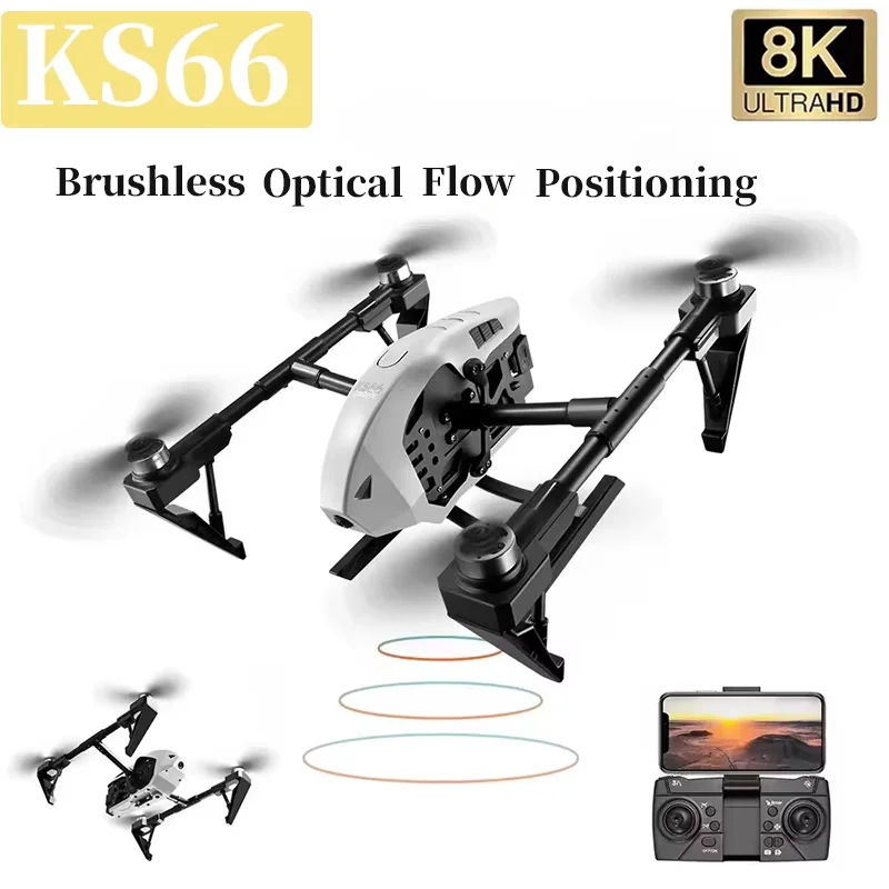 

Professional Dual Camera KS66 Drone 8k HD 5g Wifi Intelligent Obstacle Avoidance Optical Flow Positioning Aerial Quadcopter Gift