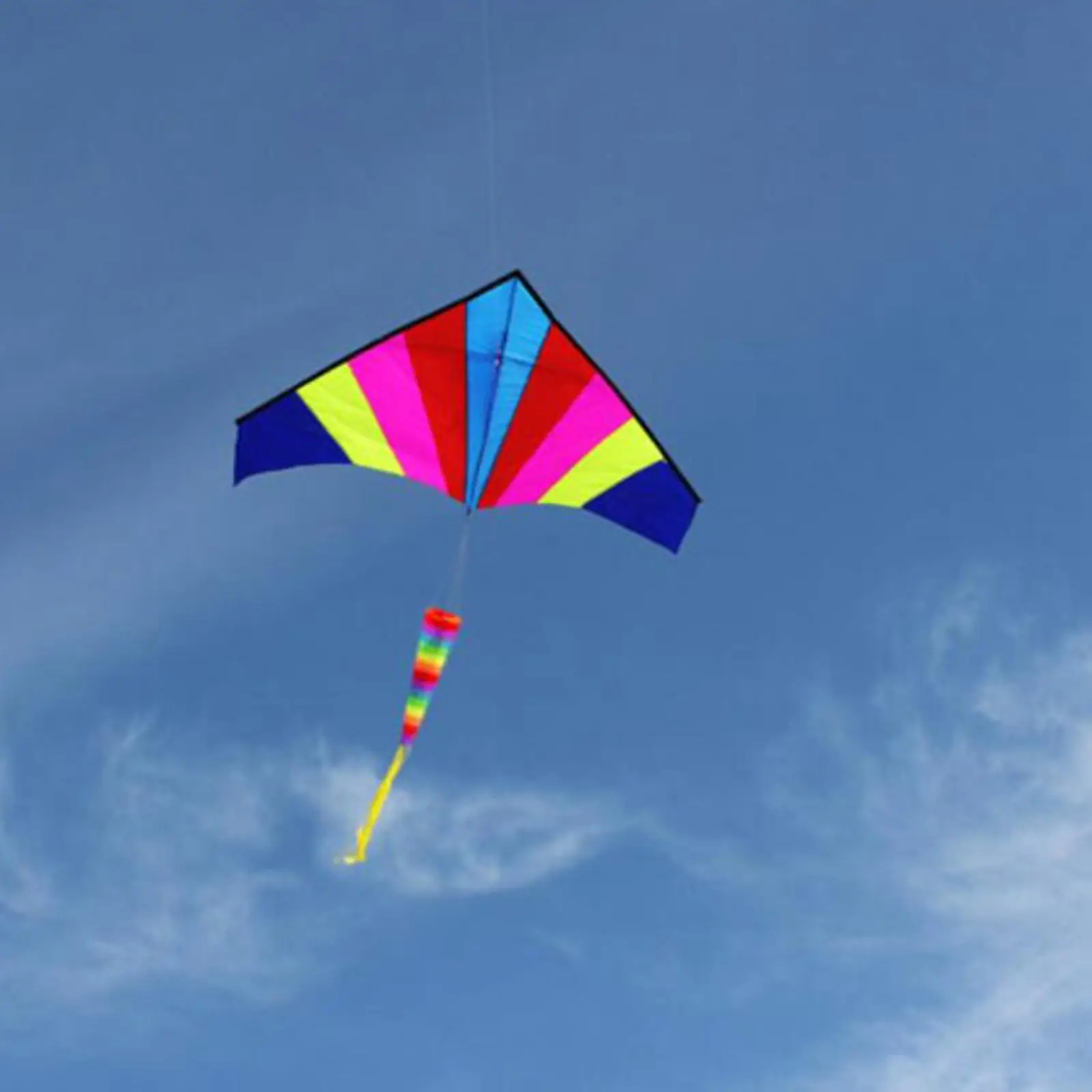 Gigante delta kite triângulo kite linha única com cauda windsock vívido para atividades de praia crianças adultos jogos adolescentes