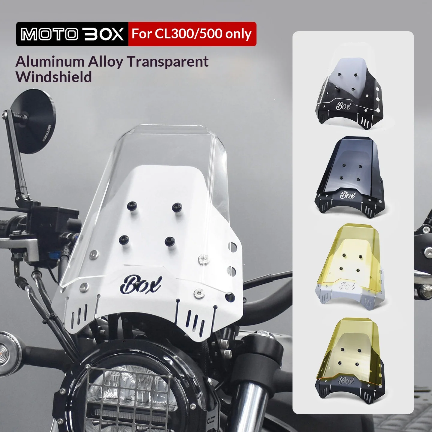 【Premium】For Honda CL300/500 Modified Aluminum Alloy Transparent Windshield Decorative Cover/Protector