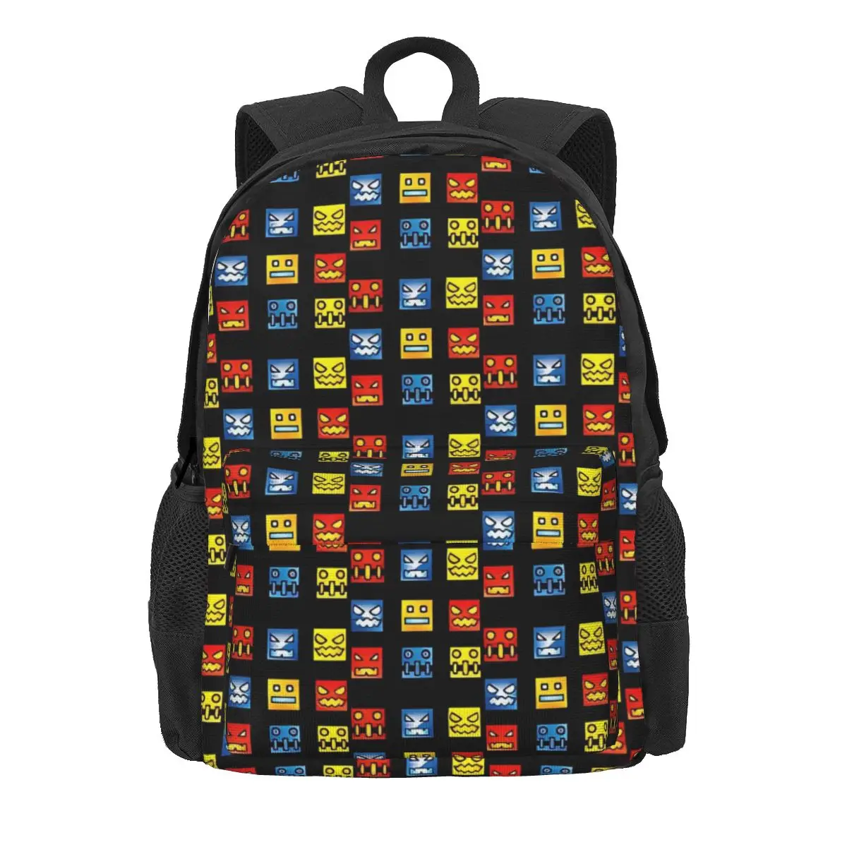 Geometry Dash Icon Face Women Backpack Mochila Fashion Children School Bag Game Lover Laptop Backpack Kids Large Travel Rucksack