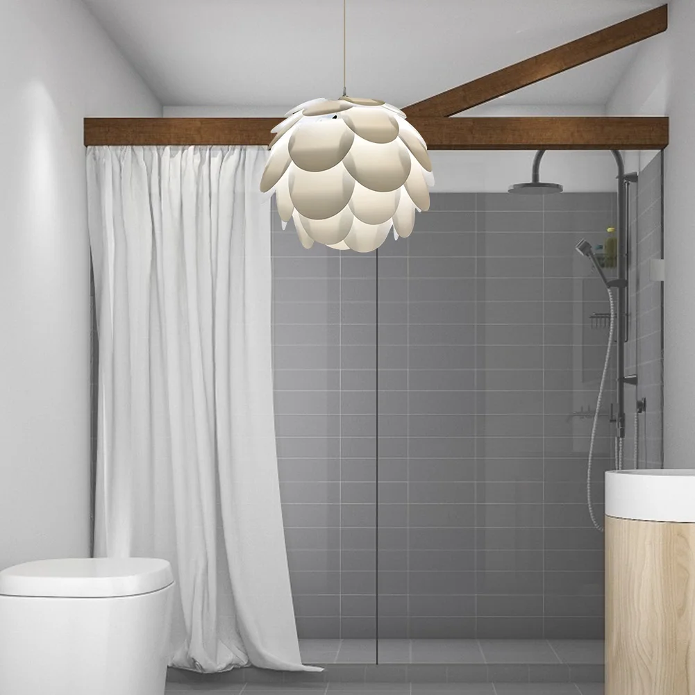 โคมไฟลายดอกบัวสไตล์นอร์ดิกโคมไฟป้องกันโป๊ะตกแต่งที่สร้างสรรค์ฝาครอบไฟสำหรับตกแต่งห้องครัวห้องนอน